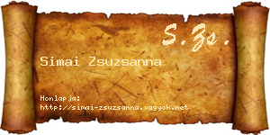 Simai Zsuzsanna névjegykártya